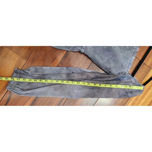 Aritzia Wilfred Tempest Mini Dress Sizes L Print Smocked Square Neck Stretch - Picture 9 of 9